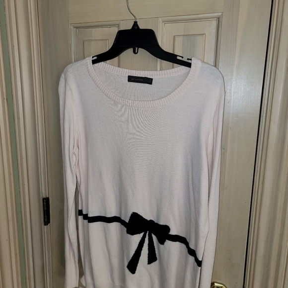 The Limited sz L Misses Blush Pink with Black Bow Sweatee - Picture 5 of 5